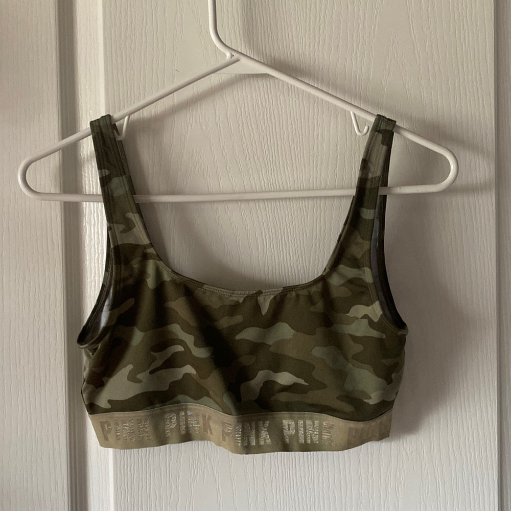 Camo gym to swim VS pink bra